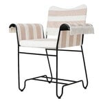 Patio chairs, Tropique chair with fringes, classic black - Leslie Stripe 40, White