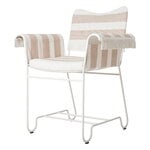 Sedie da patio, Sedia con frange Tropique, bianco classico - Leslie Stripe 40, Bianco