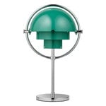 GUBI Multi-lite portable table lamp, chrome - teal green