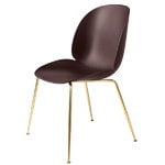 Gubi Beetle chair, brass - dark pink
