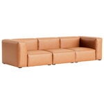 HAY Mags Soft sohva 3-ist, Comb.1 korkea käsinoja,nougat nahka Sense