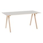 Desks, CPH10 table, 160 x 80 cm, soaped oak - off white lino, White