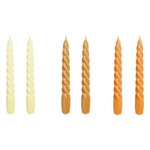 Candles, Twist candles, set of 6, citrus - l. caramel - tangerine, Multicolour