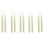 HAY Bougies Mini Swirl, 10 pièces, vert clair