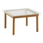 Coffee tables, Kofi table 60 x 60 cm, lacquered oak - reeded glass, Transparent
