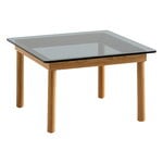 Coffee tables, Kofi table 60 x 60 cm, lacquered oak - grey glass, Grey