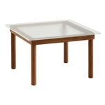 Coffee tables, Kofi table 60 x 60 cm, lacquered walnut - reeded glass, Brown
