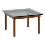 Coffee tables, Kofi table 60 x 60 cm, lacquered walnut - grey glass, Grey