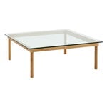 HAY Table Kofi 100 x 100 cm, chêne laqué - verre transparent