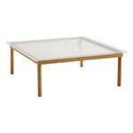 Tables basses, Table Kofi 100 x 100 cm, chêne laqué - verre strié, Transparent