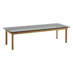 Coffee tables, Kofi table 140 x 50 cm, lacquered oak - grey glass, Grey