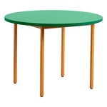 Dining tables, Two-Colour table, 105 cm, ochre - green mint, Yellow