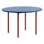 Ruokapöydät, Two-Colour pöytä, 120 cm, viininpunainen - sininen, Punainen