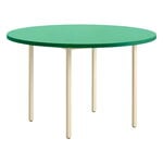 Dining tables, Two-Colour table, 120 cm, ivory - green mint, White