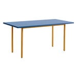 Two-Colour table, 160 x 82 cm, ochre - blue