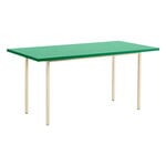 Esstische, Two-Colour Tisch, 160 × 82 cm, Elfenbein - Minzgrün, Weiß