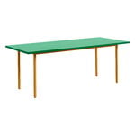 Tables de salle à manger, Table Two-Colour, 200 x 90 cm, ocre - vert menthe, Jaune