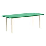 Dining tables, Two-Colour table, 200 x 90 cm, ivory - green mint, White
