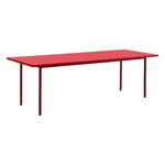 Ruokapöydät, Two-Colour pöytä, 240 x 90 cm, viininpunainen - punainen, Punainen