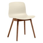 Dining chairs, About A Chair AAC12 Eco, lacquered walnut - cream white, White