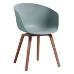 Esszimmerstühle, About A Chair AAC22 Stuhl, Walnuss lackiert - Taubenblau, Braun