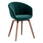 Dining chairs, About A Chair AAC23 Soft, lacquered walnut - Lola dark green, Green