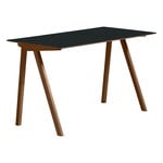 Office tables & dividers, CPH90 desk, lacquered walnut - dark grey lino, Gray