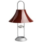 Mousqueton portable table lamp, iron red