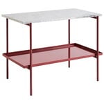 Sivu- ja apupöydät, Rebar sivupöytä, 75 x 44 cm, barn red - harmaa marmori, Harmaa