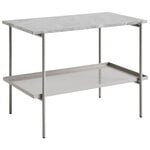 Rebar side table, 75 x 44 cm, fossil grey - grey marble