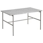 Tavoli da salotto, Tavolino da salotto Rebar, 80x49cm, grigio fossile-marmo grigio, Grigio