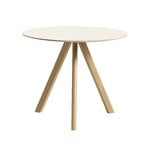 HAY CPH20 2.0 table, 90 cm, lacquered oak - off-white linoleum