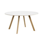 HAY CPH25 2.0 table, 120 cm, laquered oak - white laminate