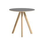 HAY CPH20 2.0 coffee table, 50 cm, lacquered oak - grey linoleum