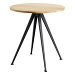Ruokapöydät, Pyramid Café pöytä 21, 70 cm, musta - kirkaslakattu tammi, Musta