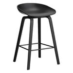 Bar stools & chairs, About A Stool AAS32, 65 cm, black 2.0 - black lacq. oak - steel, Black