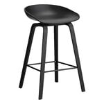 HAY About A Stool AAS32, 65 cm, black 2.0 - black lacq. oak - steel