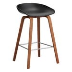 Bar stools & chairs, About A Stool AAS32, 65 cm, black 2.0 - lacquered walnut-steel, Black
