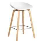 Bar stools & chairs, About A Stool AAS32, 65 cm, white 2.0 - lacquered oak - steel, White