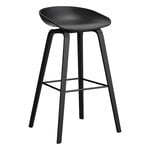 Bar stools & chairs, About A Stool AAS32, 75 cm, black 2.0 - black lac. oak - steel, Black