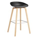 Bar stools & chairs, About A Stool AAS32, 75 cm, black 2.0 - soaped oak - steel, Black
