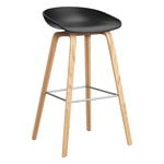 Bar stools & chairs, About A Stool AAS32, 75 cm, black 2.0 - lacquered oak - steel, Black