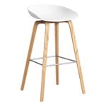 Bar stools & chairs, About A Stool AAS32, 75 cm, white 2.0 - lacquered oak - steel, White