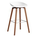 Bar stools & chairs, About A Stool AAS32, 75 cm, white 2.0 - lacquered walnut - steel, White