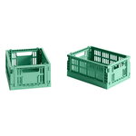 HAY Colour Crate Mini, 2 pcs, dark mint