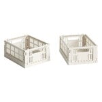 HAY Cassetta Colour Crate Mini, 2 pz, bianco naturale