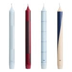 HAY Velas Pattern, set de 4, azules - burdeos