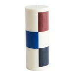Candles, Column candle, L, off-white - brown - black - blue, Green