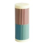 Candles, Column candle, M, yellow - brown - light blue - army, Brown