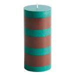Candles, Column candle, S, green - brown, Brown